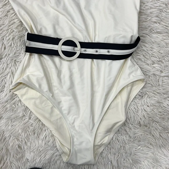SOLID & STRIPED Nina Belted Swimsuit cream - Picture 6 of 12